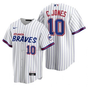 Camiseta Beisbol Hombre Atlanta Braves Chipper Jones Replica 2021 City Connect Blanco