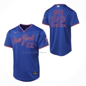 Camiseta Beisbol Nino New York Mets Juan Soto Alterno 2 Limited Azul
