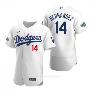 Camiseta Beisbol Hombre Los Angeles Dodgers Enrique Hernandez Autentico 2020 Primera Blanco