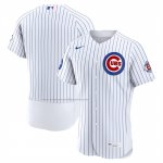Camiseta Beisbol Hombre Chicago Cubs Primera Parche Patrocinador Autentico Blanco