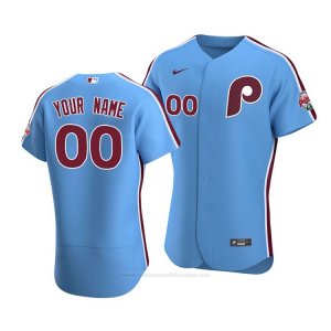 Camiseta Beisbol Hombre Philadelphia Phillies Personalizada Autentico Alterno 2020 Azul