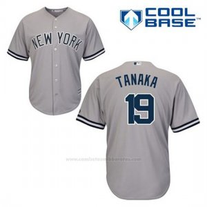 Camiseta Beisbol Hombre New York Yankees Masahiro Tanaka 19 Gris Cool Base