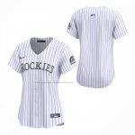 Camiseta Beisbol Mujer Colorado Rockies Primera Limited Blanco