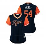 Camiseta Beisbol Mujer Detroit Tigers Drew Verhagen 2018 Llws Players Weekend Vergy Azul