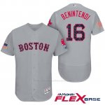 Camiseta Beisbol Hombre Boston Red Sox 2017 Estrellas y Rayas 16 Andrew Benintendi Gris Flex Base