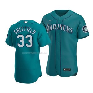 Camiseta Beisbol Hombre Seattle Mariners Justus Sheffield Autentico Alterno Verde