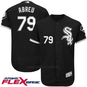 Camiseta Beisbol Hombre Chicago White Sox Jose Abreu 79 Negro Flex Base Autentico Coleccion Jugador