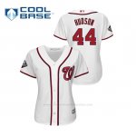 Camiseta Beisbol Mujer Washington Nationals Daniel Hudson 2019 World Series Bound Cool Base Blanco