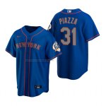 Camiseta Beisbol Hombre New York Mets Mike Piazza Replica Azul