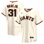 Camiseta Beisbol Hombre San Francisco Giants LaMonte Wade Jr. Primera Replica Crema