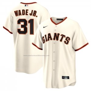 Camiseta Beisbol Hombre San Francisco Giants LaMonte Wade Jr. Primera Replica Crema