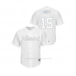 Camiseta Beisbol Hombre Miami Marlins Brian Anderson 2019 Players Weekend Replica Blanco