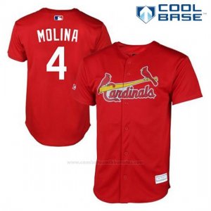 Camiseta Beisbol Hombre St. Louis Cardinals Yadier Molina 4 Rojo Cool Base