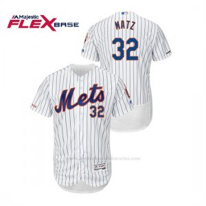Camiseta Beisbol Hombre New York Mets Steven Matz 150th Aniversario Patch Autentico Flex Base Blanco