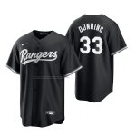Camiseta Beisbol Hombre Texas Rangers Dane Dunning Replica 2021 Negro