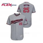 Camiseta Beisbol Hombre Minnesota Twins Byron Buxton 150th Aniversario Patch Autentico Flex Base Gris
