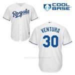 Camiseta Beisbol Hombre Kansas City Royals Yordano Ventura 30 Blanco 1ª Cool Base