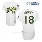 Camiseta Beisbol Hombre Oakland Athletics Ben Zobrist 18 Blanco 1ª Cool Base