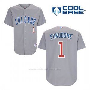 Camiseta Beisbol Hombre Chicago Cubs 1 Kosuke Fukudome Gris Cool Base