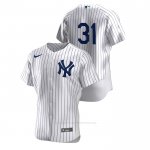Camiseta Beisbol Hombre New York Yankees Aaron Hicks Authentic Blanco