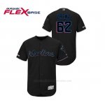 Camiseta Beisbol Hombre Miami Marlins Jose Urena 150th Aniversario Patch 2019 Flex Base Negro