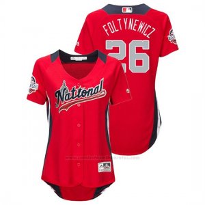 Camiseta Beisbol Mujer All Star Game Mike Foltynewicz 2018 1ª Run Derby National League Rojo
