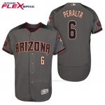 Camiseta Beisbol Hombre Arizona Diamondbacks 6 David Peralta 6 David Peralta Gris Negro 20 Aniversario Flex Base