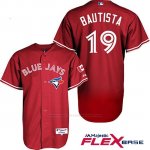 Camiseta Beisbol Hombre Toronto Blue Jays Jose Bautista Autentico Coleccion Rojo Flex Base