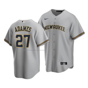 Camiseta Beisbol Hombre Milwaukee Brewers Willy Adames Replica Gris