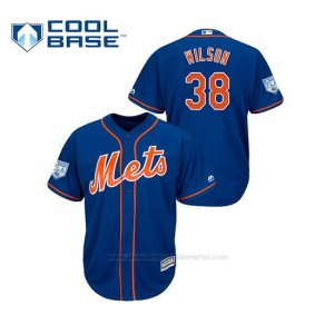 Camiseta Beisbol Hombre New York Mets Justin Wilson 2019 Entrenamiento de Primavera Cool Base Azul