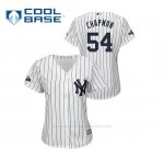 Camiseta Beisbol Mujer New York Yankees Aroldis Chapman 2019 Postseason Cool Base Blanco
