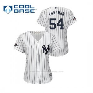 Camiseta Beisbol Mujer New York Yankees Aroldis Chapman 2019 Postseason Cool Base Blanco