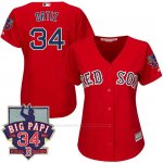 Camiseta Beisbol Mujer Boston Red Sox 34 David Ortiz Rojo Retirement