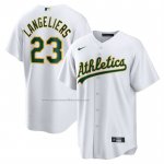 Camiseta Beisbol Hombre Oakland Athletics Shea Langeliers Primera Replica Blanco