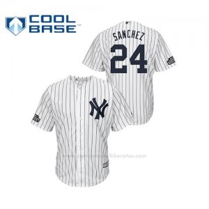 Camiseta Beisbol Hombre New York Yankees Gary Sanchez 2019 London Series Cool Base Blanco