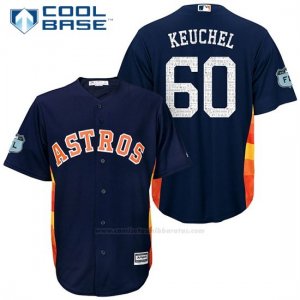 Camiseta Beisbol Hombre Houston Astros Dallas Keuchel 60 Azul 2017 Entrenamiento de Primavera Cool Base Jugador