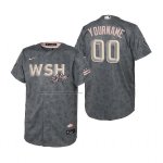 Camiseta Beisbol Nino Personalizada Washington Nationals Gris 2022 City Connect Replica