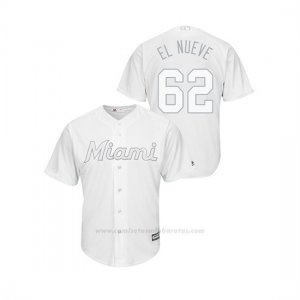 Camiseta Beisbol Hombre Miami Marlins Jose Urena 2019 Players Weekend Replica Blanco