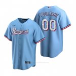 Camiseta Beisbol Hombre Texas Rangers Personalizada Alterno Replica Azul