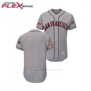 Camiseta Beisbol Hombre San Francisco Giants 2018 Stars & Stripes Flex Base Gris