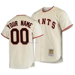 Camiseta Beisbol Hombre San Francisco Giants Personalizada Autentico Cooperstown Collection Primera 1954 Crema