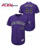 Camiseta Beisbol Hombre Colorado Rockies Tyler Anderson 150th Aniversario Patch Flex Base Violeta