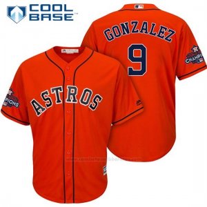 Camiseta Beisbol Hombre Houston Astros 2017 World Series Campeones Marwin Gonzalez Naranja Cool Base