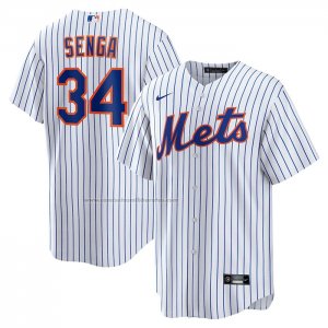 Camiseta Beisbol Hombre New York Mets Kodai Senga Primera Replica Blanco Azul