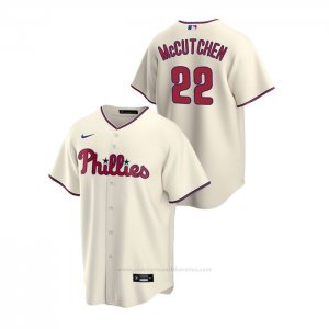 Camiseta Beisbol Hombre Philadelphia Phillies Andrew Mccutchen Replica Alterno Crema