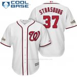 Camiseta Beisbol Hombre Washington Nationals 2017 Postemporada Stephen Strasburg Blanco Cool Base