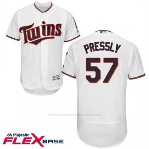 Camiseta Beisbol Hombre Minnesota Twins Ryan Pressl Blanco Autentico Coleccion Flex Base