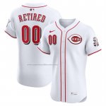 Camiseta Beisbol Hombre Cincinnati Reds Retired Roster Primera Elite Patch Blanco