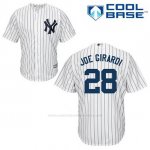 Camiseta Beisbol Hombre New York Yankees Joe Girardi 28 Blanco 1ª Cool Base