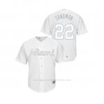 Camiseta Beisbol Hombre Miami Marlins Sandy Alcantara 2019 Players Weekend Replica Blanco